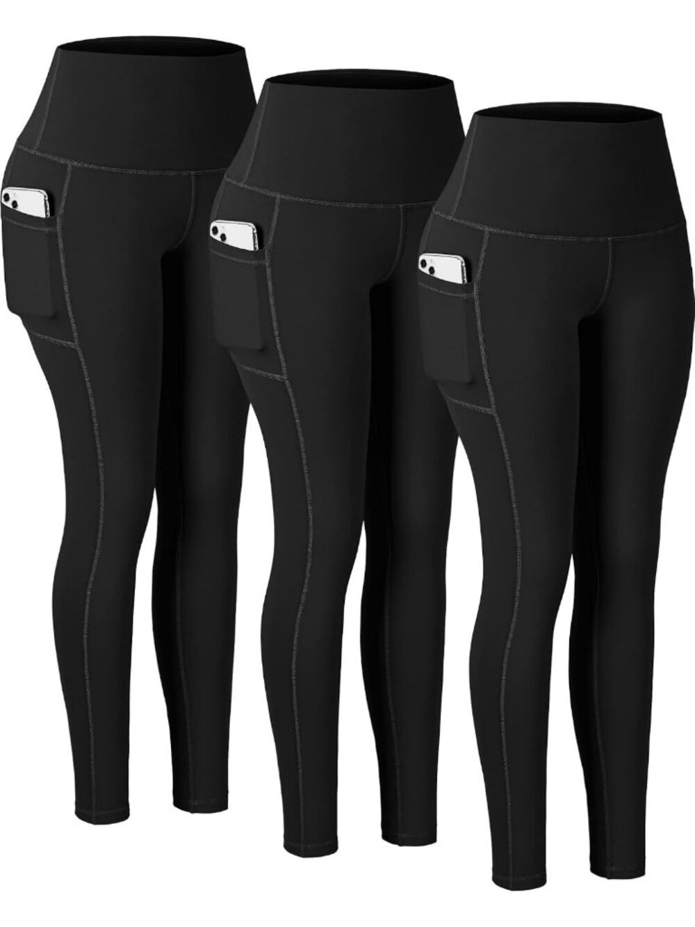 High Waisted Tummy Control Leggings with Pockets for Women - Yoga & Workout